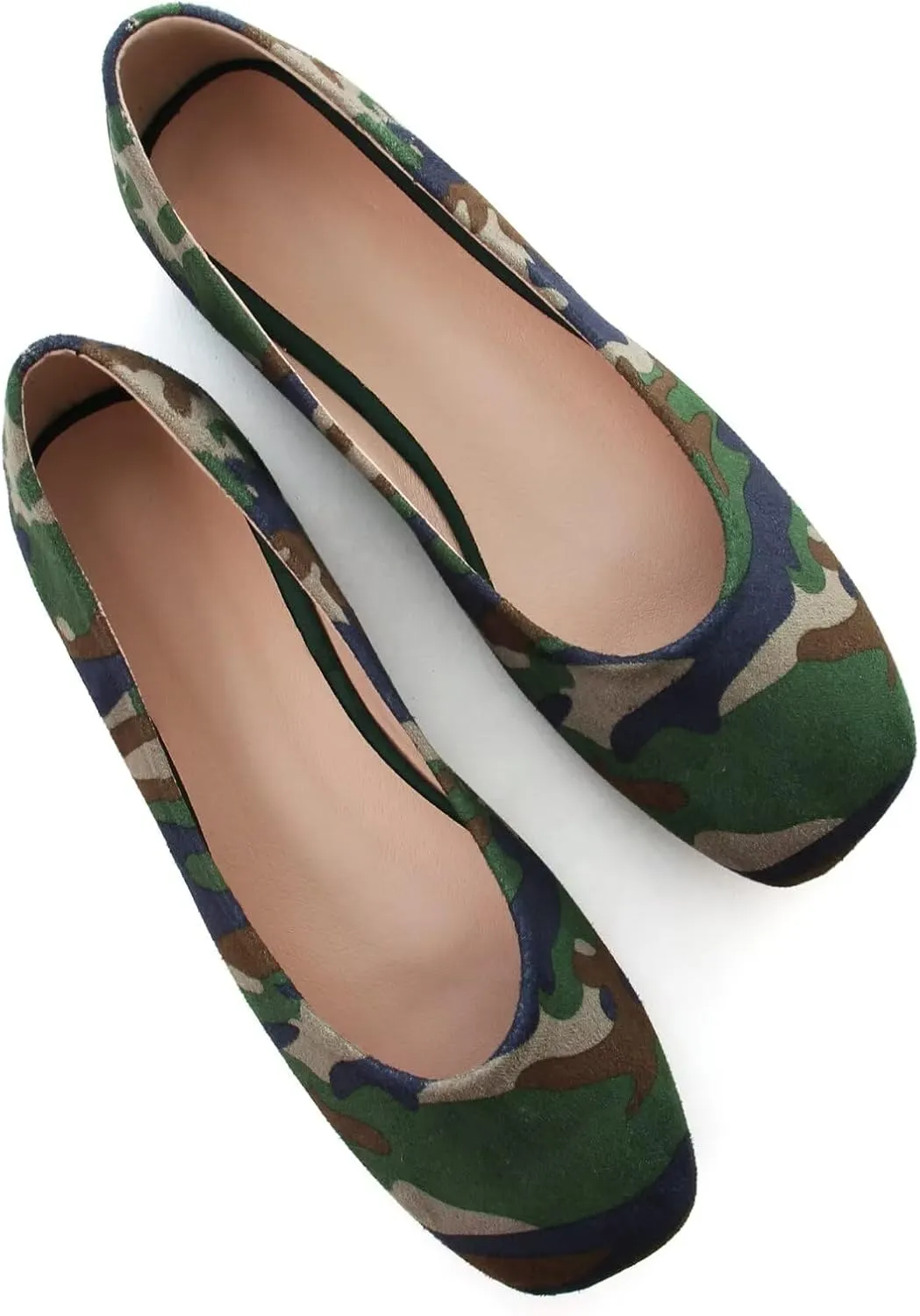 TN TANGNEST Women's Ballet Flats Cute Square Toe Dress Flats Soft Work Flats