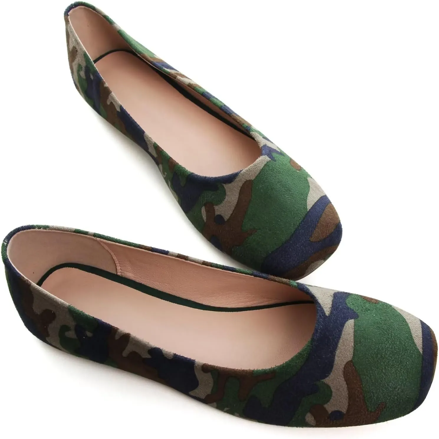 TN TANGNEST Women's Ballet Flats Cute Square Toe Dress Flats Soft Work Flats