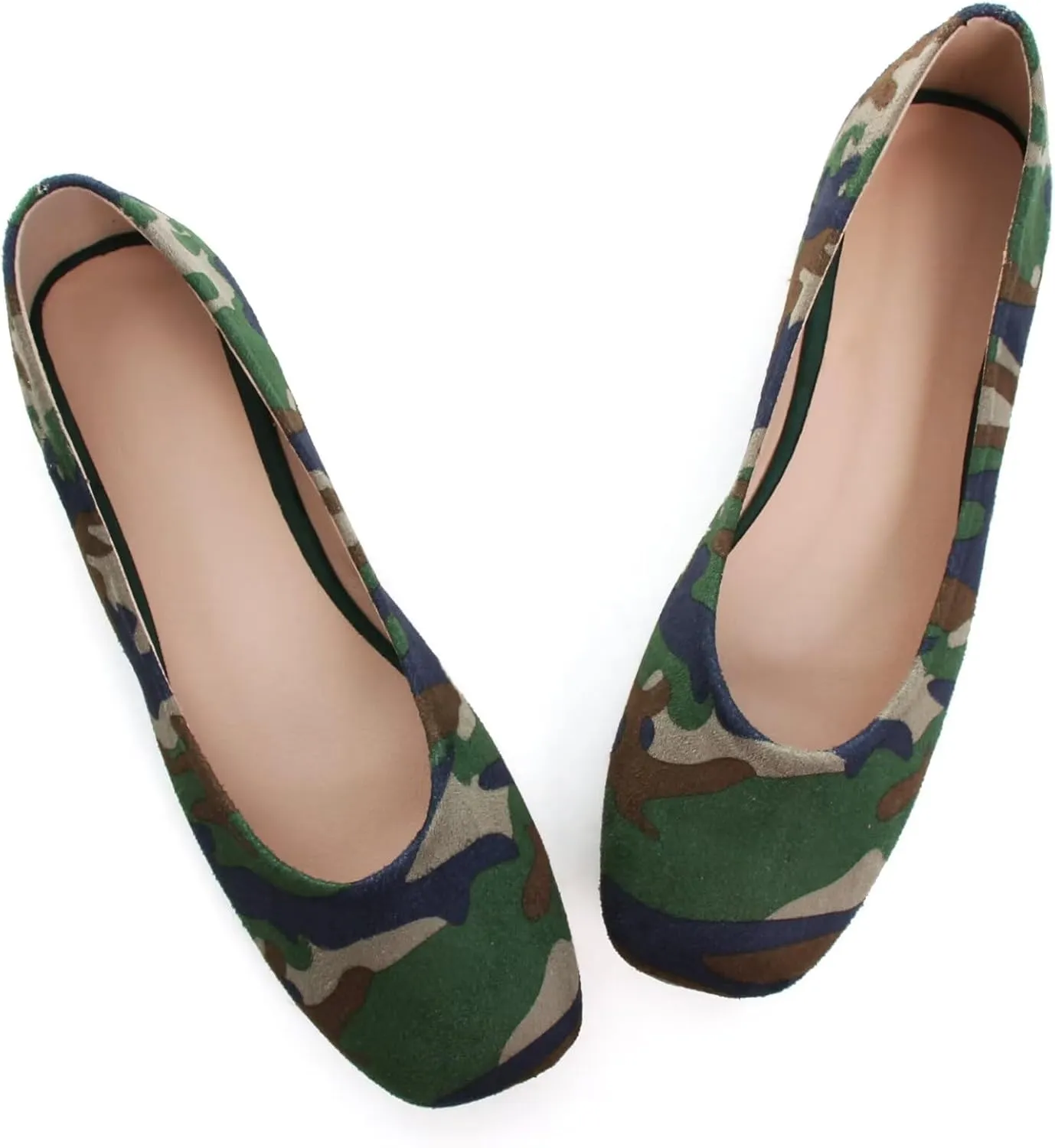 TN TANGNEST Women's Ballet Flats Cute Square Toe Dress Flats Soft Work Flats