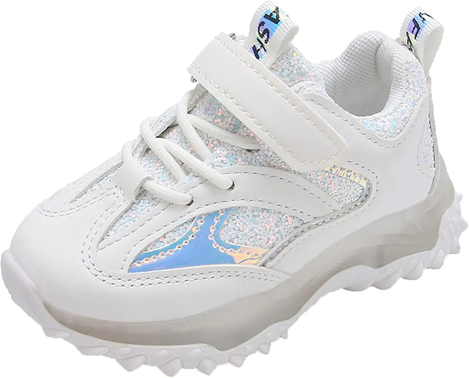 Toddler Baby Boys Girls Glitter Sneakers Lace Strap Sole Non Slip First Walking Sequins Sport Shoes Running Casual Shoes
