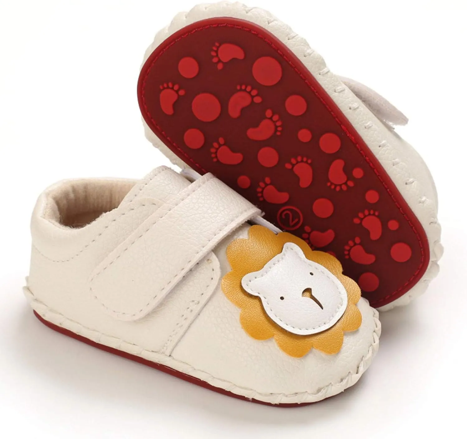Toddler Baby Sneakers Rubber Sole Cartoon Bear Shoes Children Boys Girls PU Leather Non-Slip First Walking Shoes
