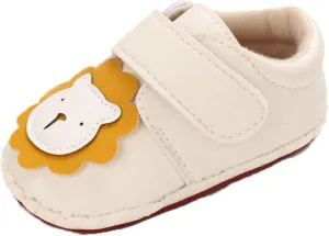 Toddler Baby Sneakers Rubber Sole Cartoon Bear Shoes Children Boys Girls PU Leather Non-Slip First Walking Shoes