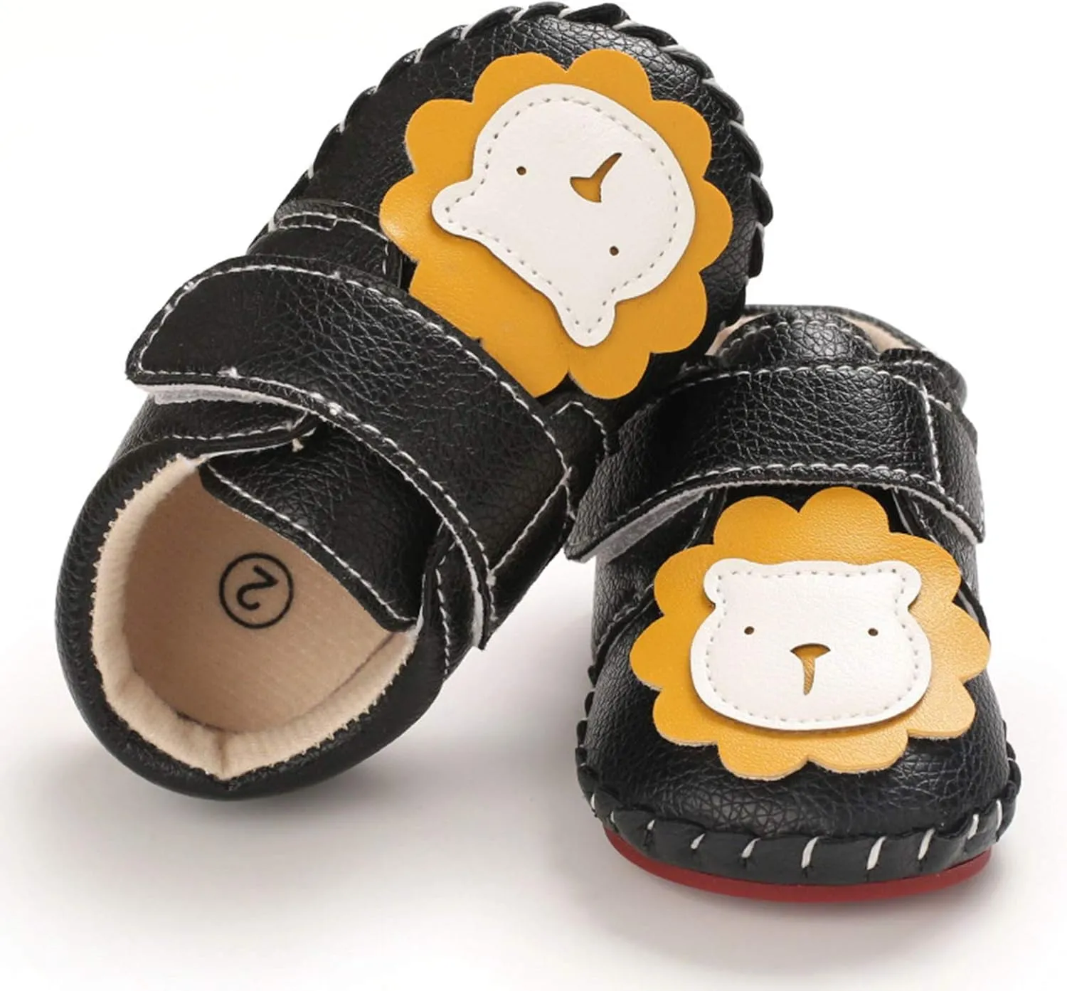 Toddler Baby Sneakers Rubber Sole Cartoon Bear Shoes Children Boys Girls PU Leather Non-Slip First Walking Shoes