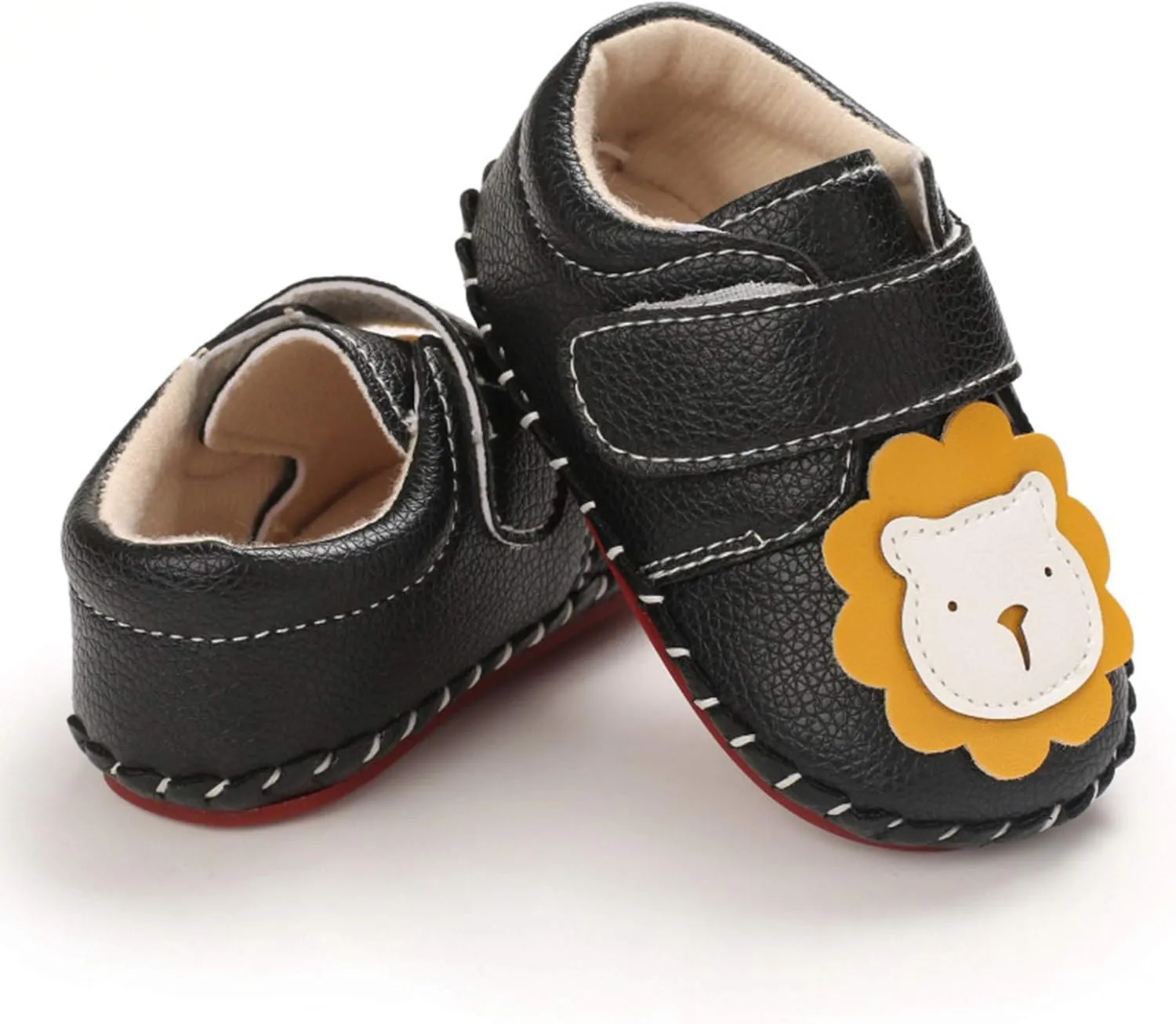 Toddler Baby Sneakers Rubber Sole Cartoon Bear Shoes Children Boys Girls PU Leather Non-Slip First Walking Shoes