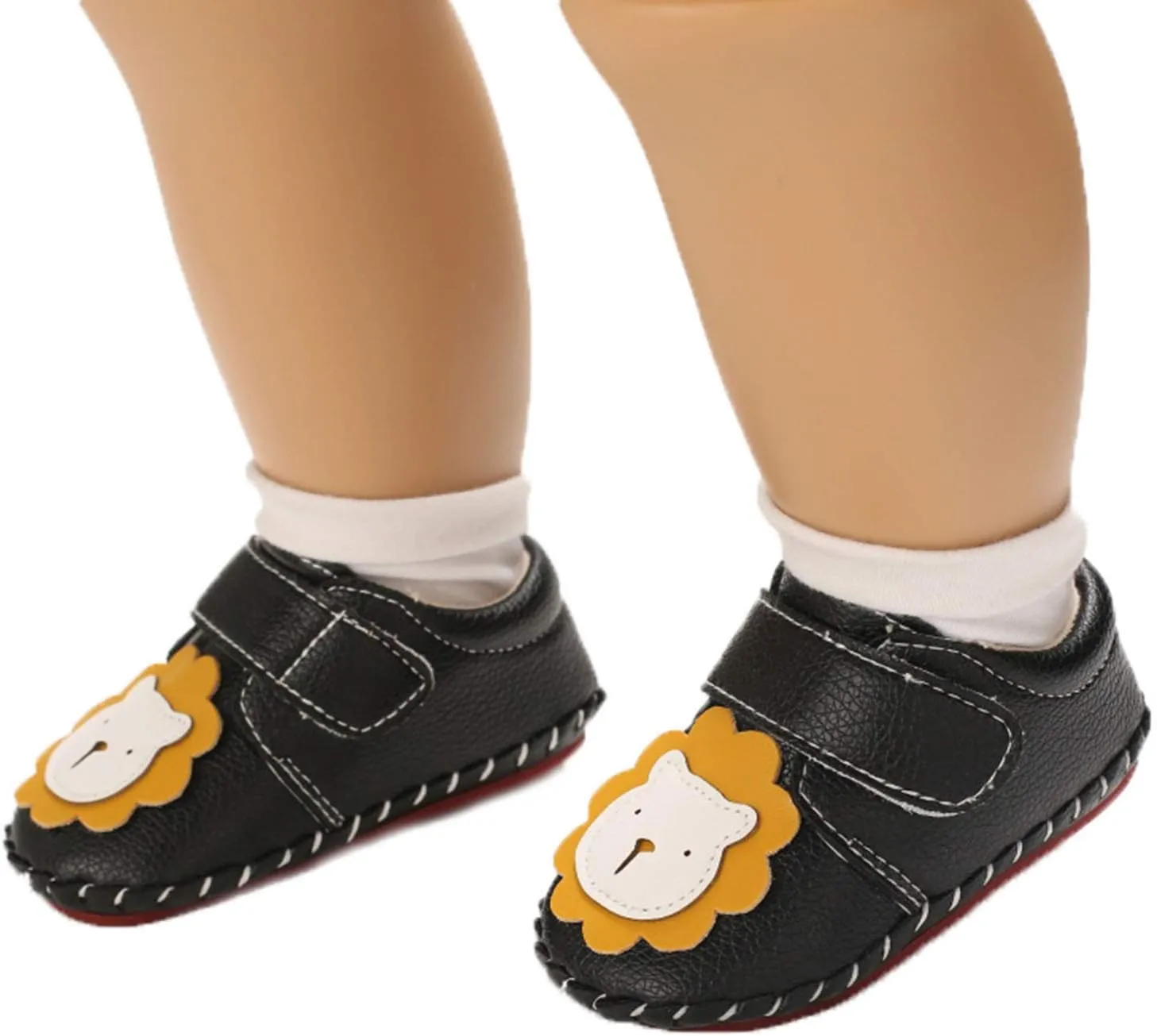 Toddler Baby Sneakers Rubber Sole Cartoon Bear Shoes Children Boys Girls PU Leather Non-Slip First Walking Shoes