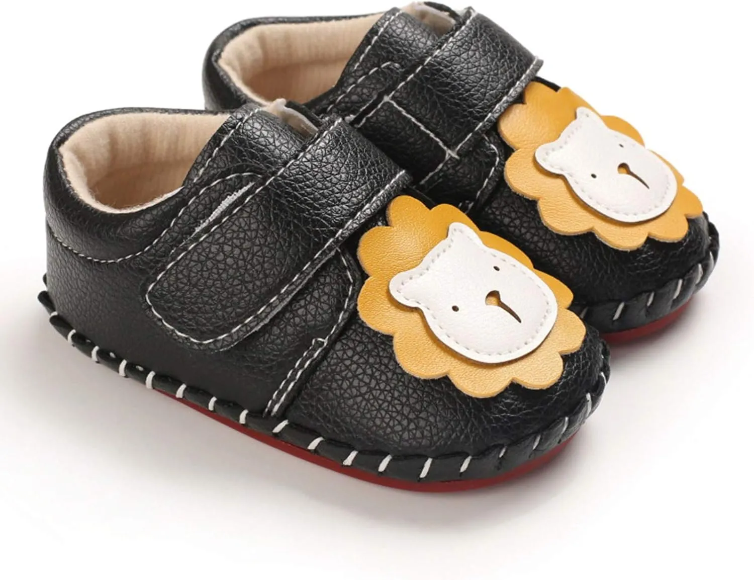 Toddler Baby Sneakers Rubber Sole Cartoon Bear Shoes Children Boys Girls PU Leather Non-Slip First Walking Shoes
