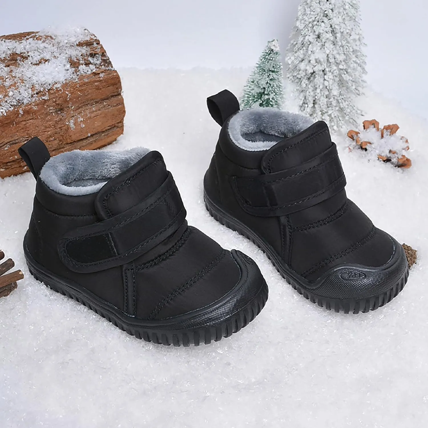 Toddler Baby Snow Boots Boys Girls Cold Weather Baby Faux Fur Shoes Wterproof Fleece Kids Snow Boots Winter Shoes
