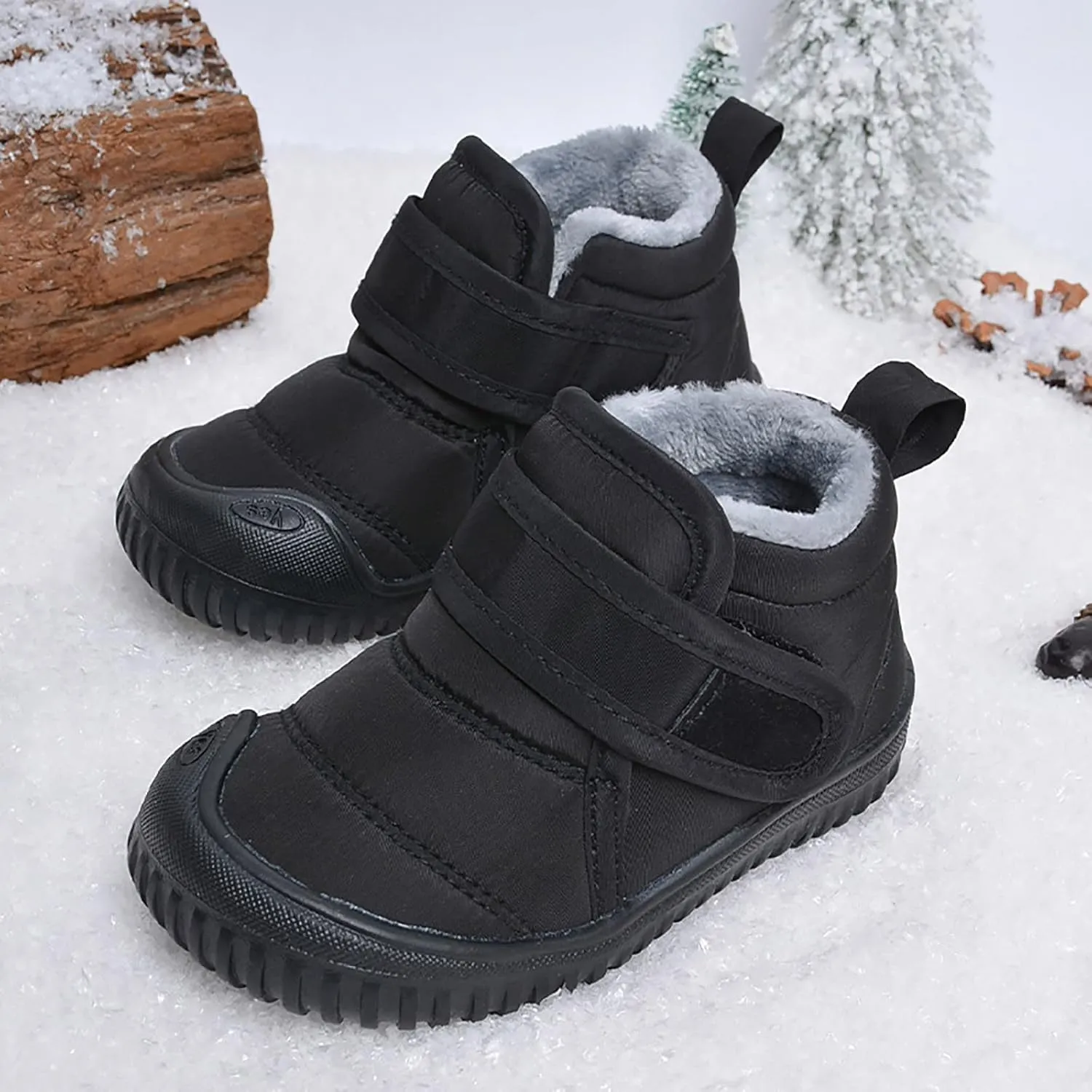 Toddler Baby Snow Boots Boys Girls Cold Weather Baby Faux Fur Shoes Wterproof Fleece Kids Snow Boots Winter Shoes