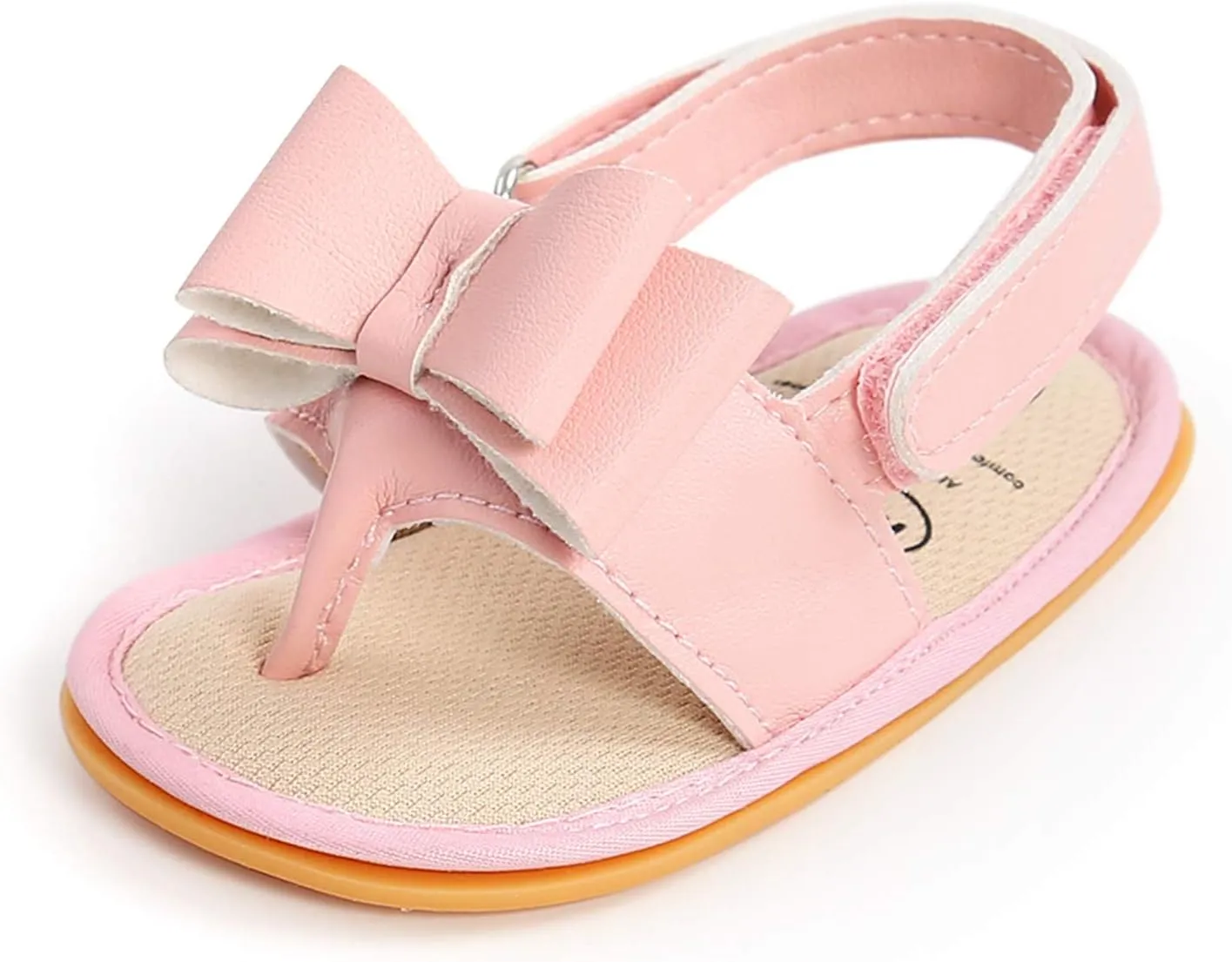 Toddler Comfortable Shoes Rubber Bow Shoes Walking Soft Flat Non-Slip Sole Baby Sandals Boys Girls Summer Baby