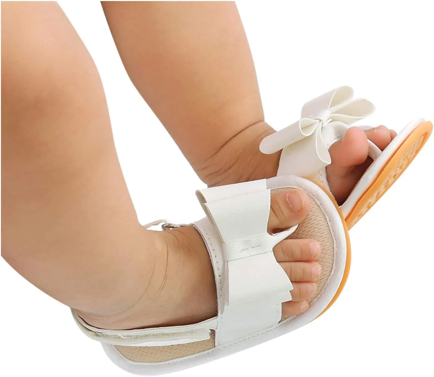 Toddler Comfortable Shoes Rubber Bow Shoes Walking Soft Flat Non-Slip Sole Baby Sandals Boys Girls Summer Baby