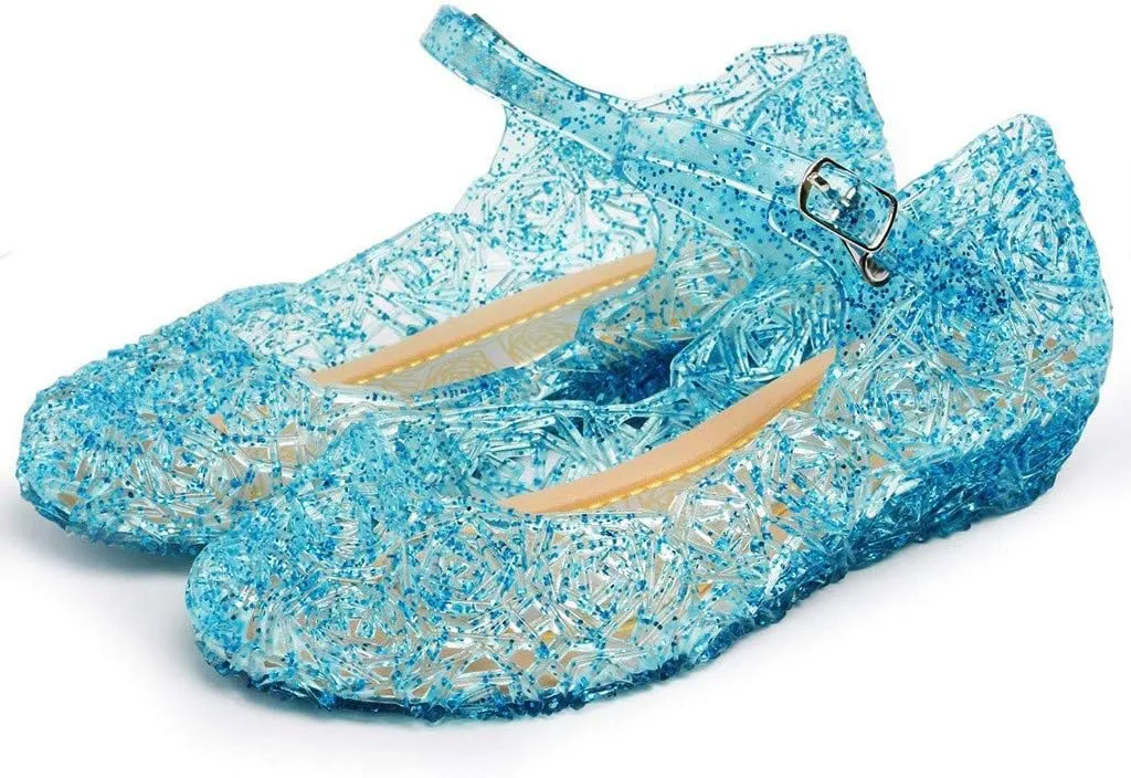 Toddler Girl Shoes, Kids Princess Costumes Jelly Flats Shoes, Little Girls Cosplay Birthday Party Dress Up Sandals