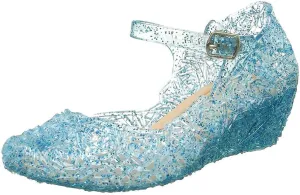 Toddler Girl Shoes, Kids Princess Costumes Jelly Flats Shoes, Little Girls Cosplay Birthday Party Dress Up Sandals