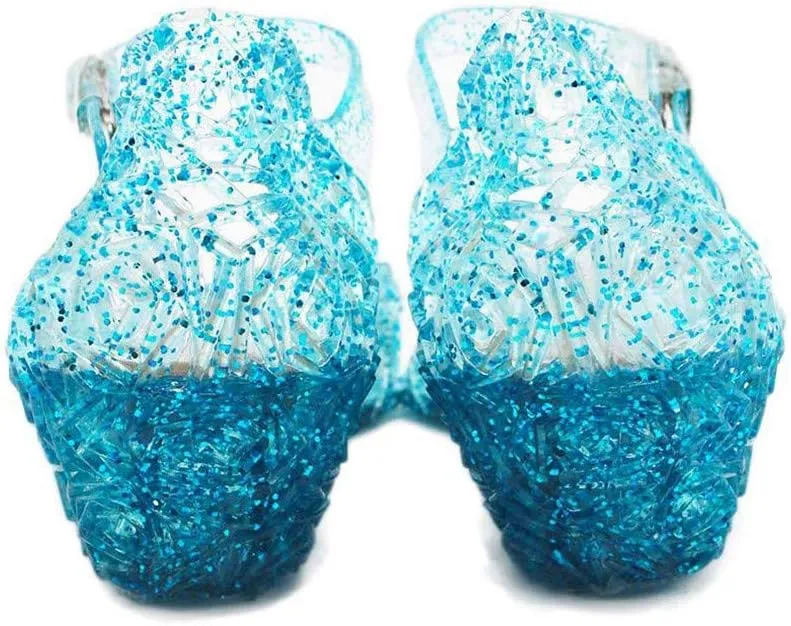 Toddler Girl Shoes, Kids Princess Costumes Jelly Flats Shoes, Little Girls Cosplay Birthday Party Dress Up Sandals