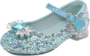 Toddler Girl Shoes,Little Kid Girls Dress Princess Shoes Sequins Bowknot Low Heels Party Dance Shoes 4-9 Years