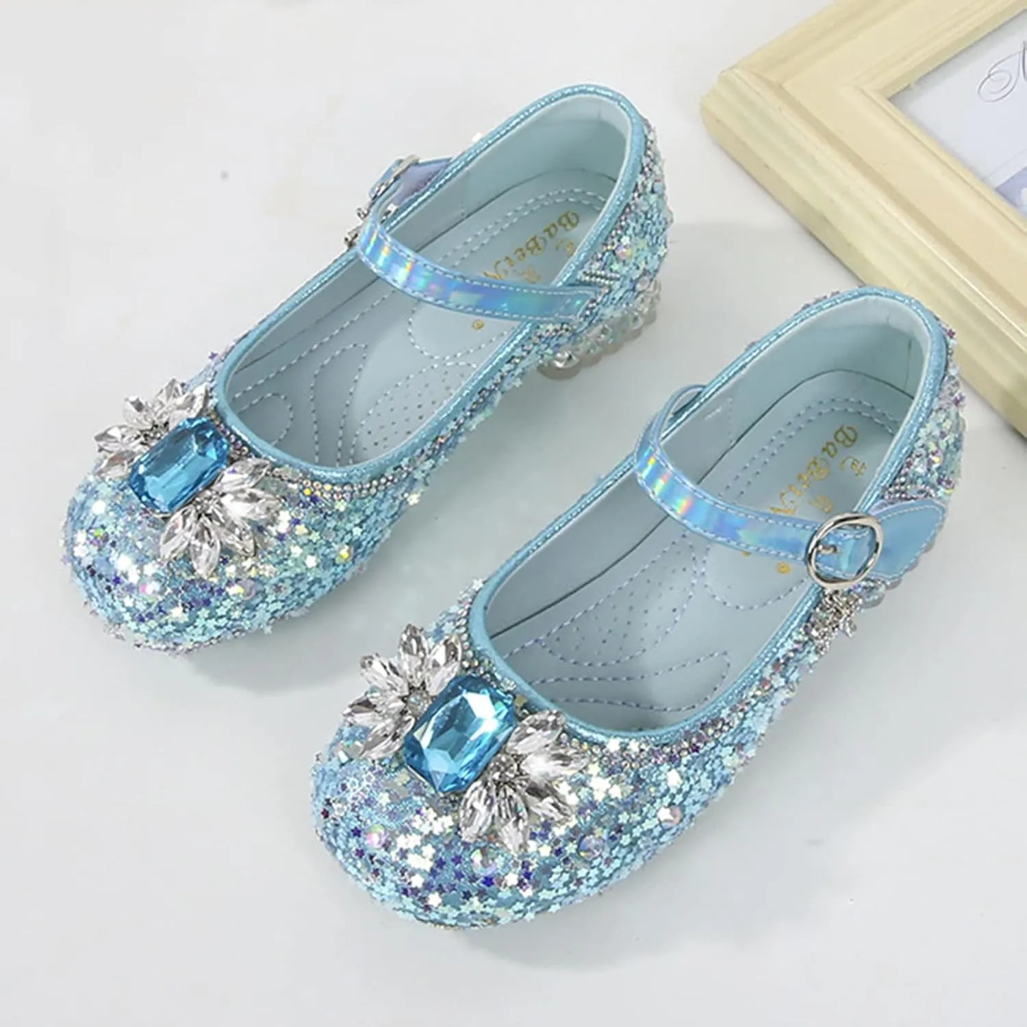 Toddler Girl Shoes,Little Kid Girls Dress Princess Shoes Sequins Bowknot Low Heels Party Dance Shoes 4-9 Years