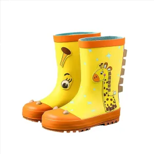 Toddler Kids Reflective Stripes Rain Boots Waterproo Rubber Boots In 3D Dinosaur Patterns For Boys Girls Rubber Boots