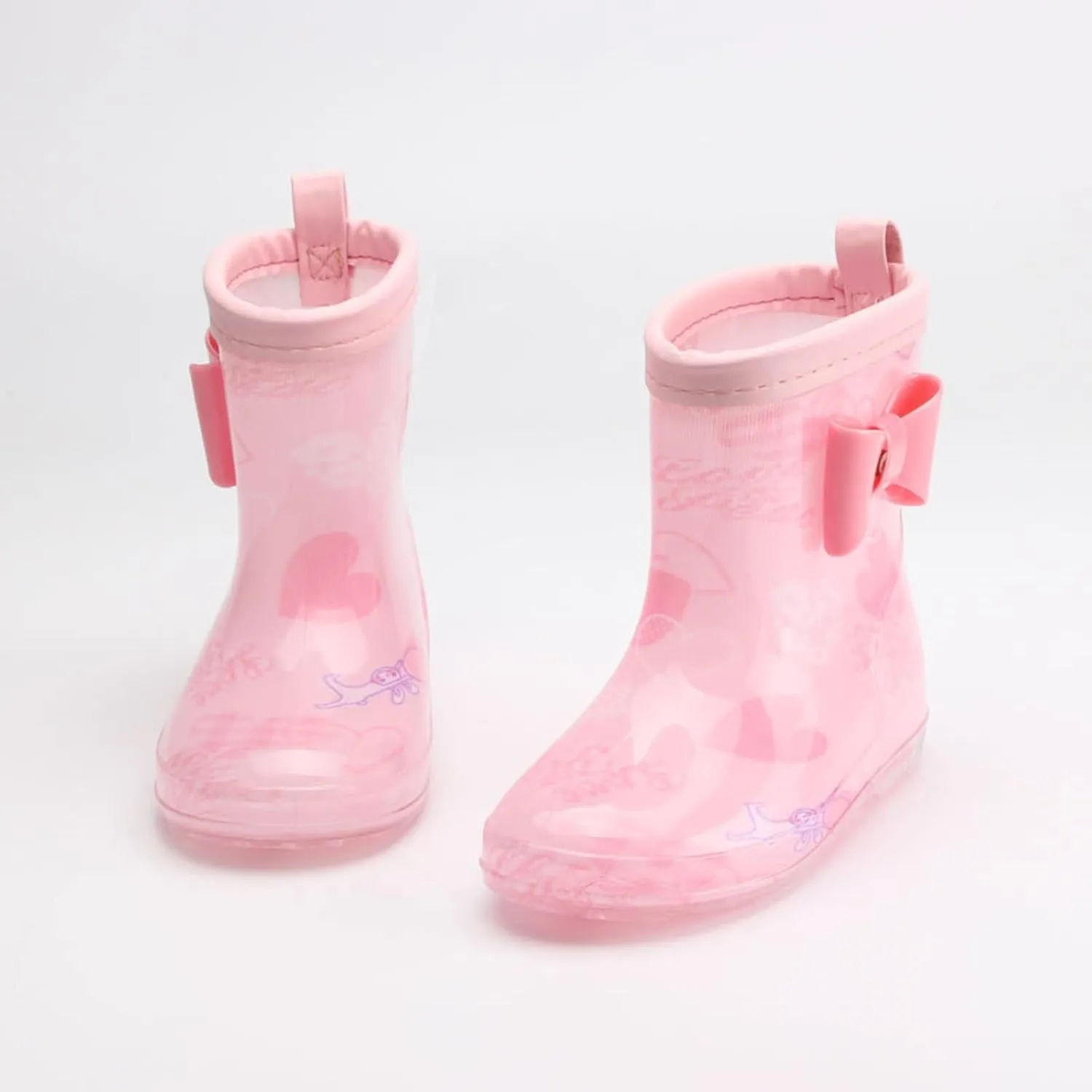 Toddler Rain Boots With Cute Bow Kids Waterproof Rubber Boots For Girls Boys Camouflage Rain Boots For Girls Short