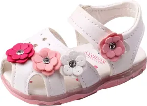 Toddler Shoes Baby Girl LED Light Up Sandals Infant Flowers Casual Shoes Luminous Sport Sandals Summer Sneakers