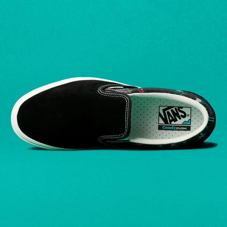 VANS Women's ComfyCush Slip-On Shoes Fatal Floral Black