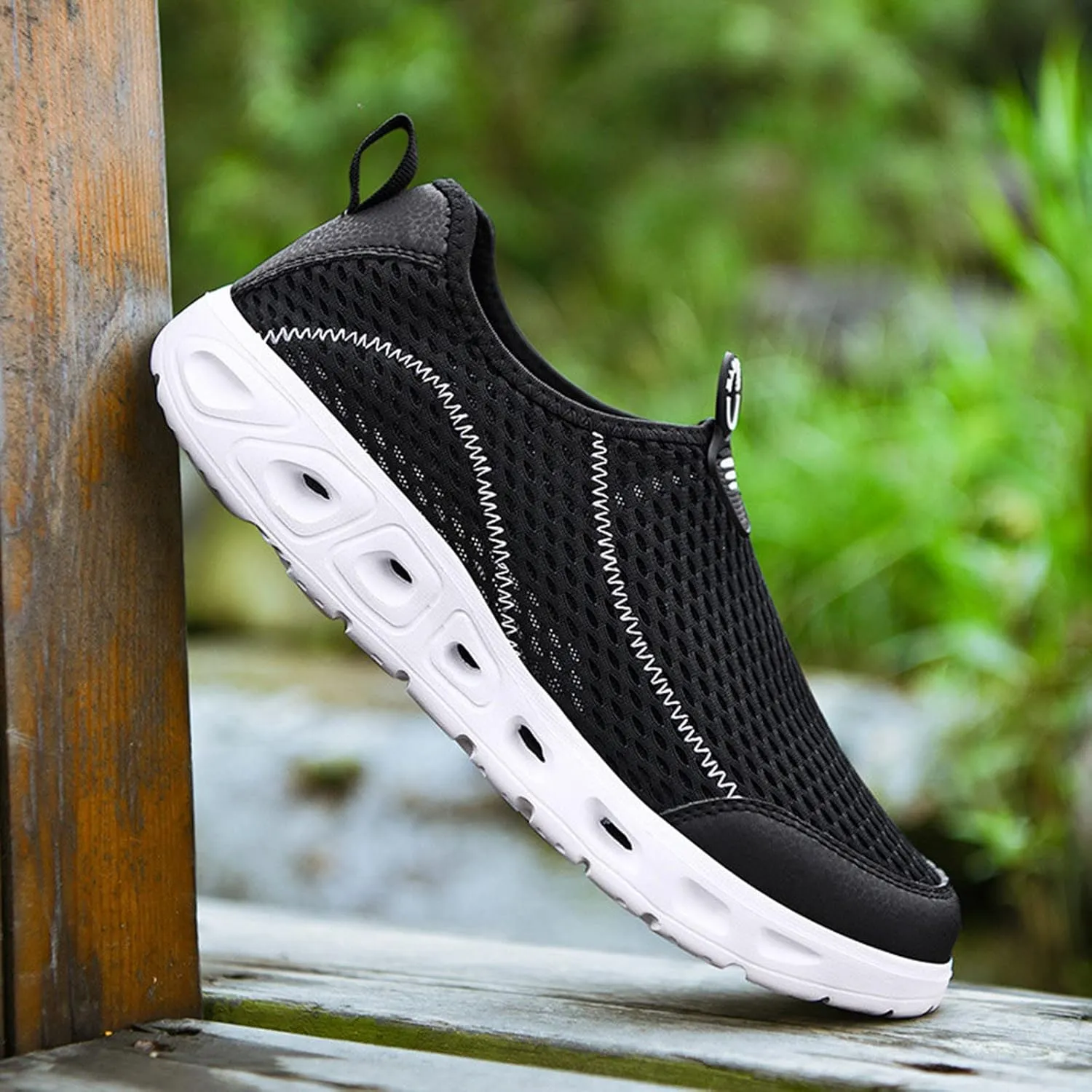 Wide Walking Shoes for Men Casual Sneaker Mesh Breathable Walking Shoe Comfortable & Light-Weight Stretch Shoes