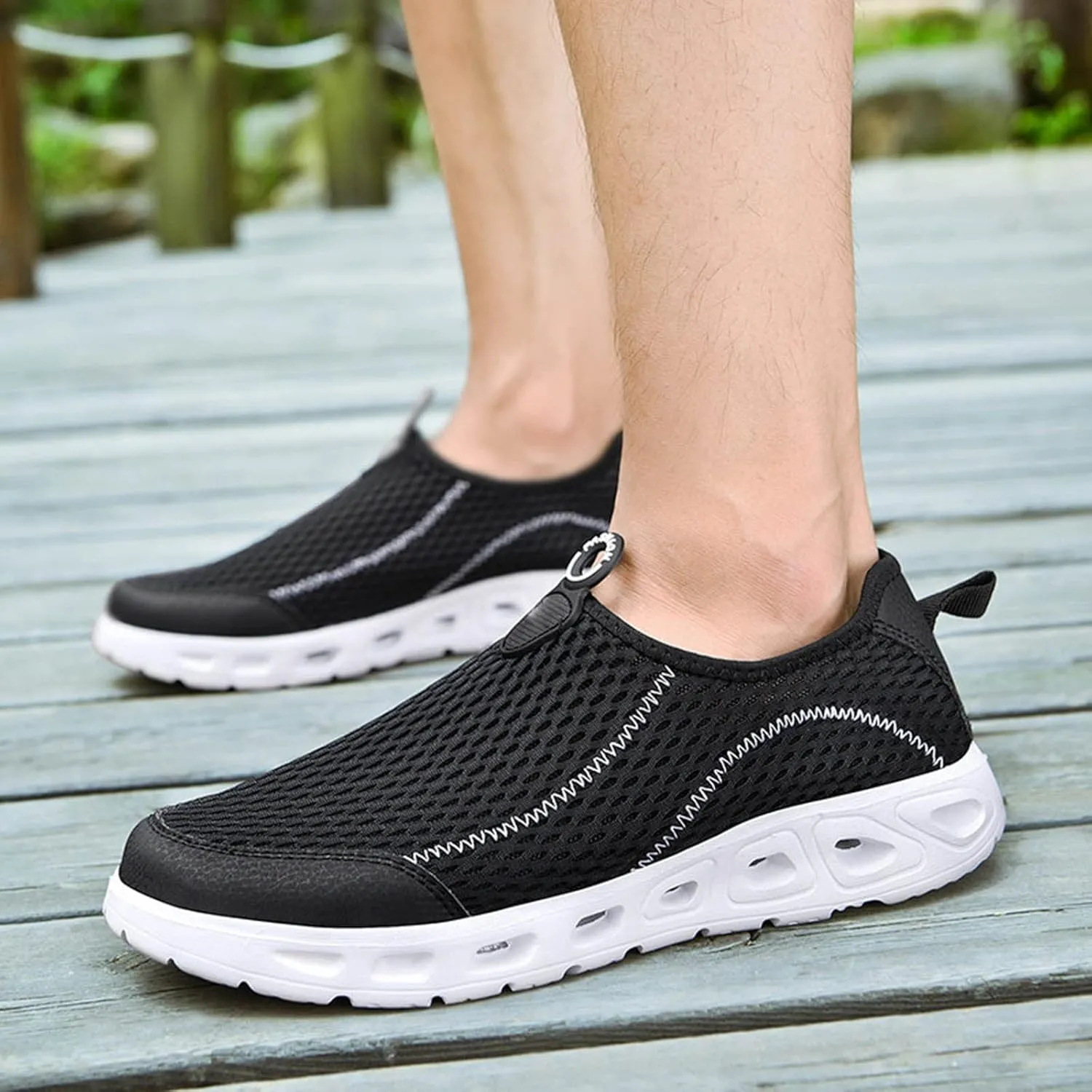 Wide Walking Shoes for Men Casual Sneaker Mesh Breathable Walking Shoe Comfortable & Light-Weight Stretch Shoes