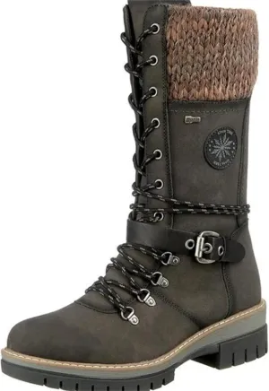 Winter Boots For Women Fashion 2022 Lace up Mid Calf Military Combat Boots Side Zipper Low Heel Platform Walking Shoes