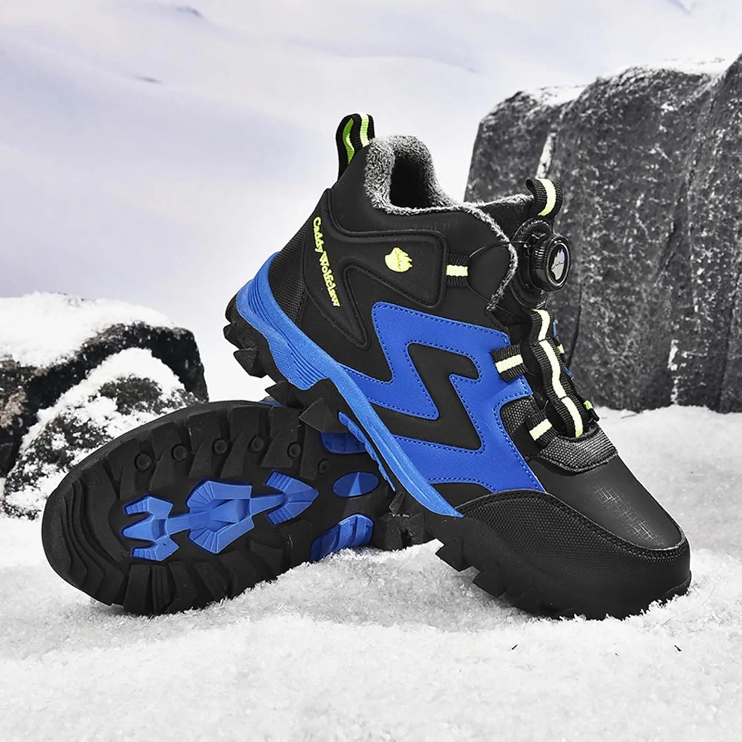 Winter men's mid length boots hiking snow insulated waterproof outdoor boots waterproof snow boots work boots hiking boots