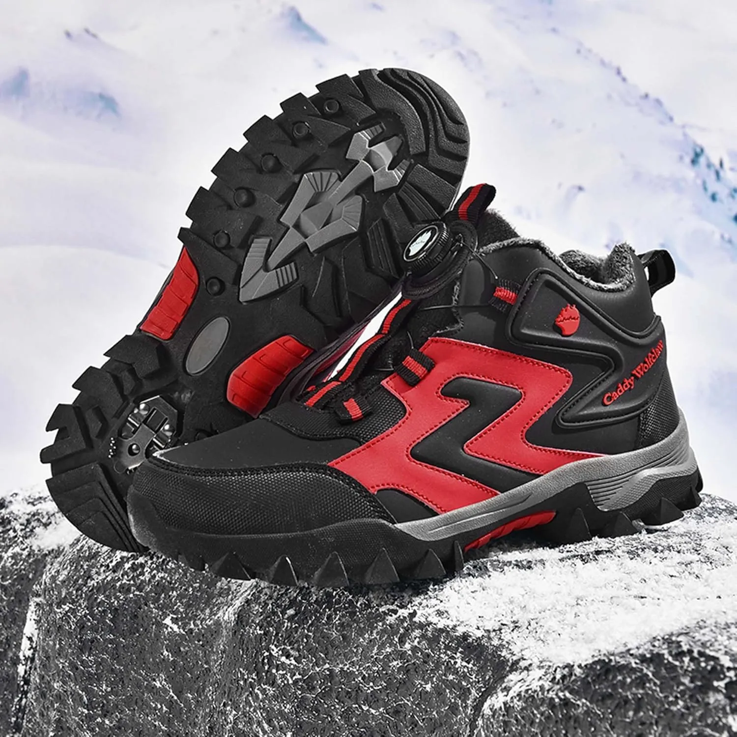 Winter men's mid length boots hiking snow insulated waterproof outdoor boots waterproof snow boots work boots hiking boots