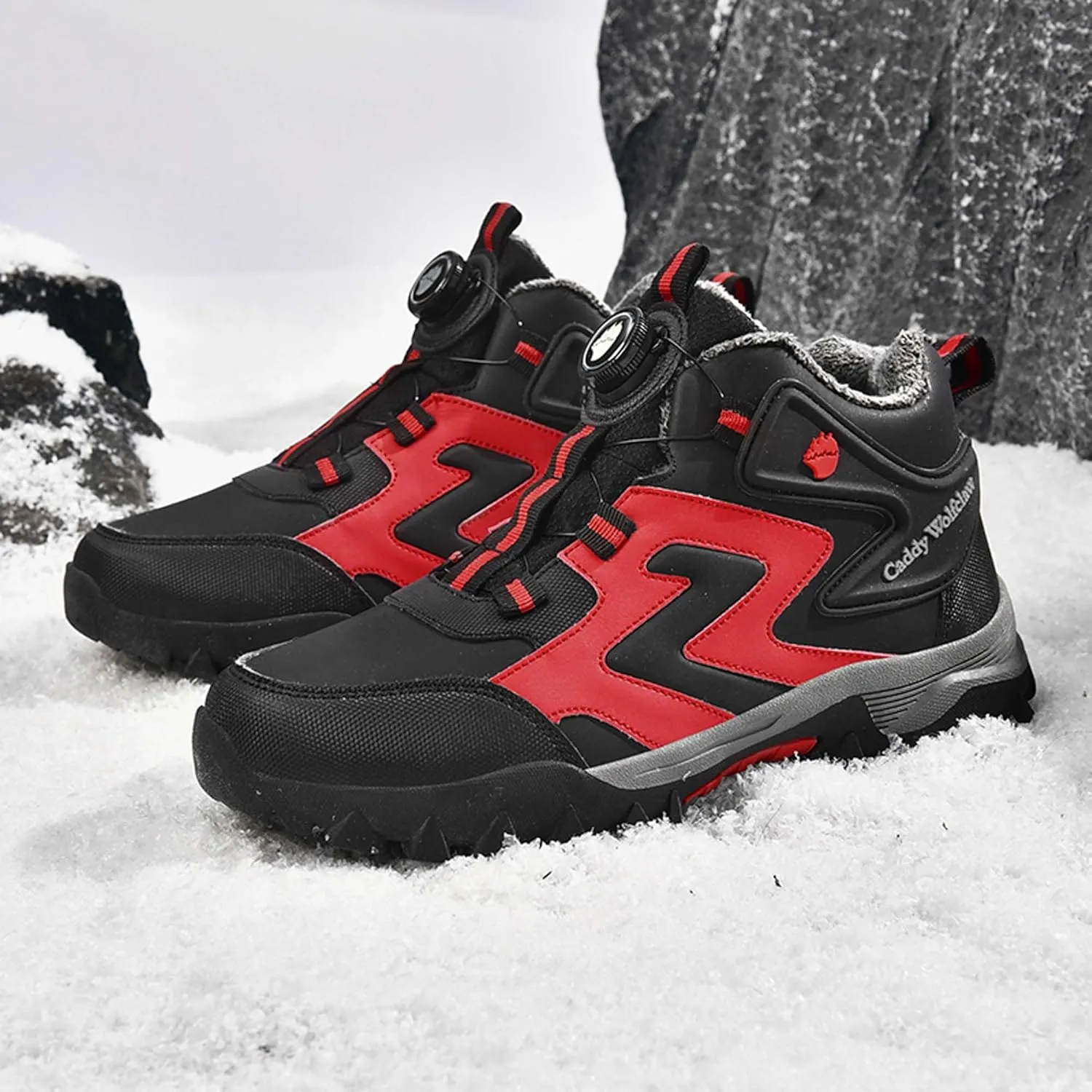 Winter men's mid length boots hiking snow insulated waterproof outdoor boots waterproof snow boots work boots hiking boots