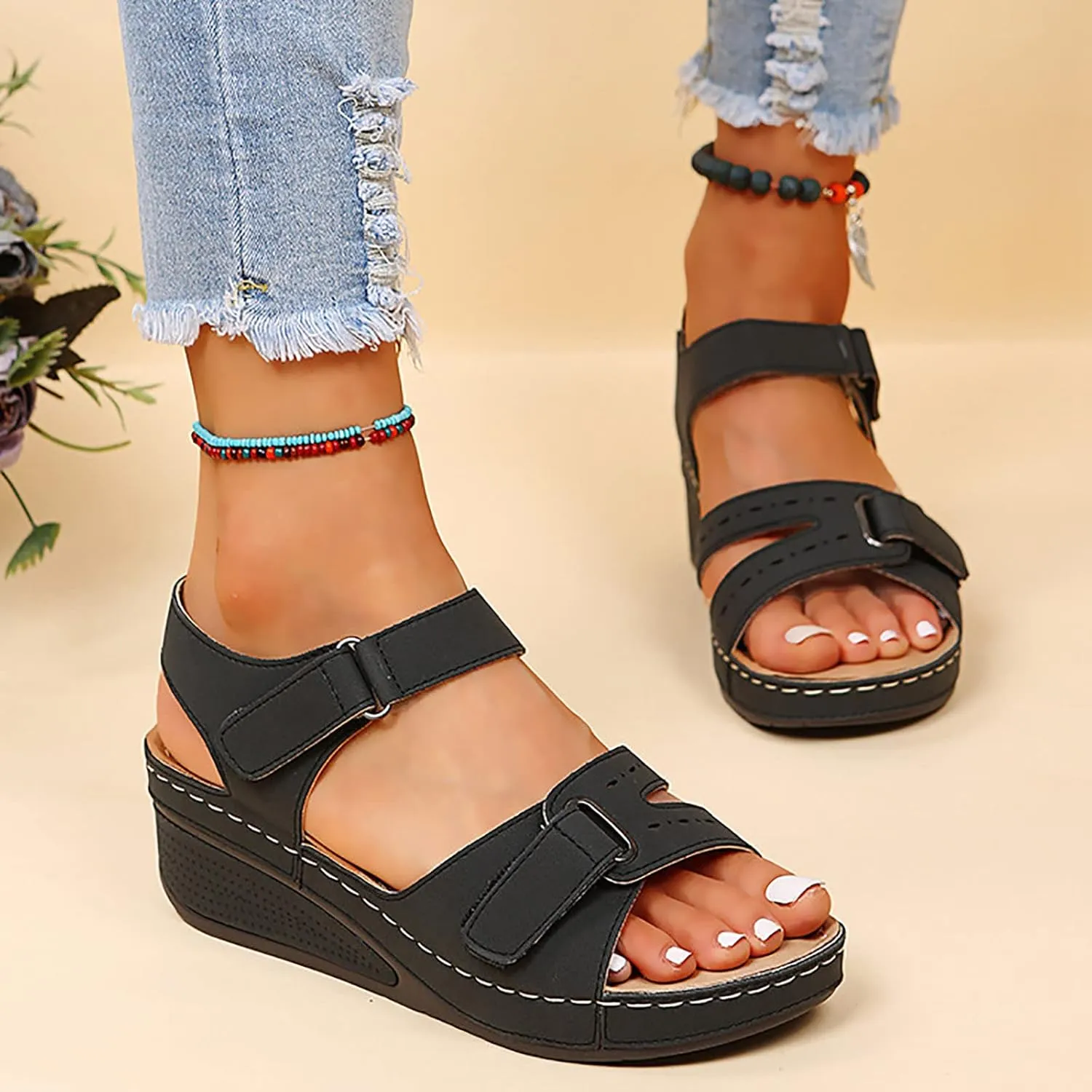 Women Orthopedic Flip Flops Orthopedic Slip On Sandals Womens Sandals for Plantar Fasciitis Orthotic Womens Summer Strappy Sandals Womens Flip Flops Summer Comfortable Walking Thong Sandals