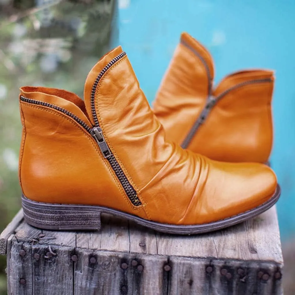 Womens Ankle Boots Low Heel,Dress Shoes for Women Fashion V Cutout Winter Boots Chunky Heel Women's Cowboy Boots