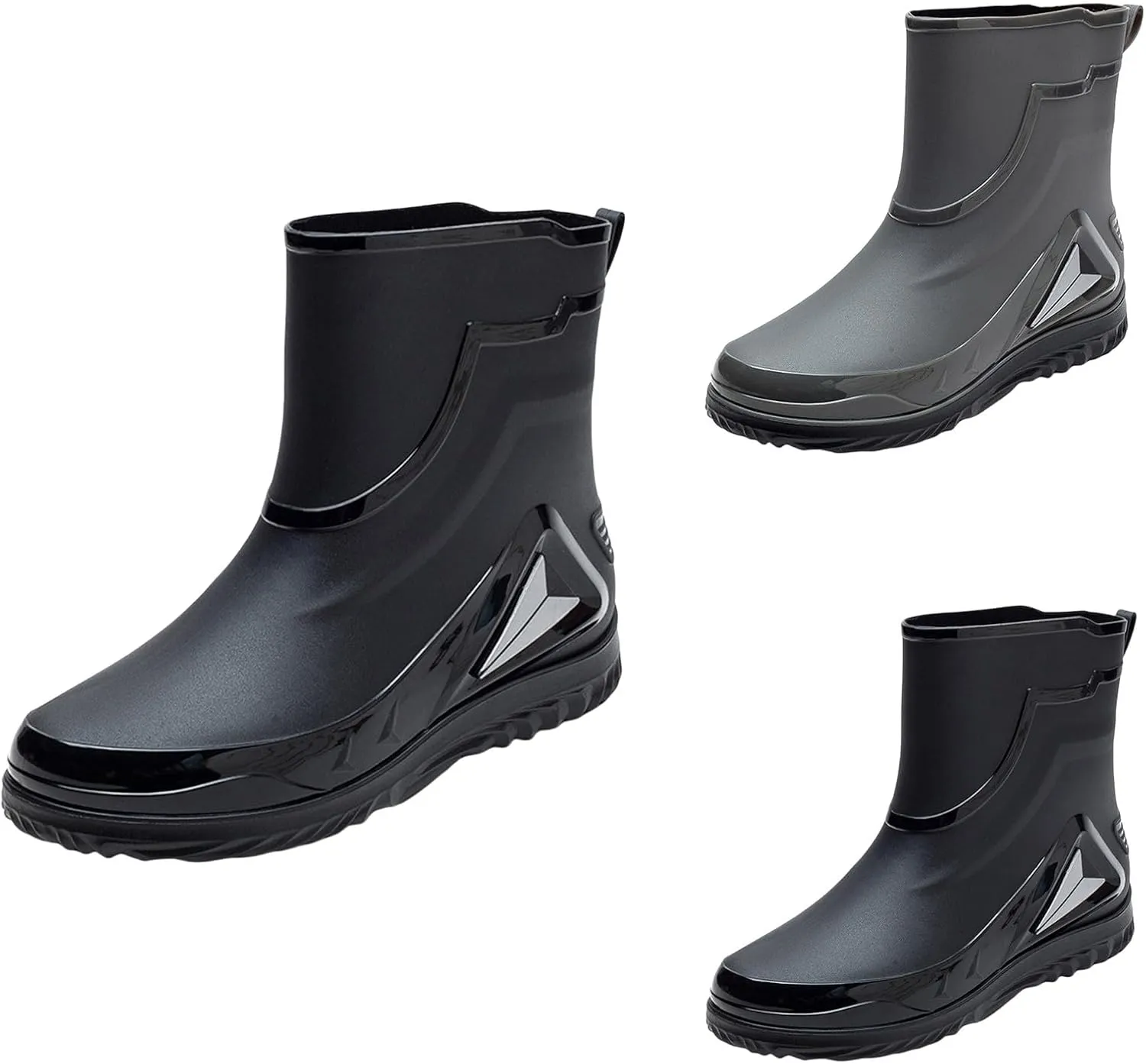 Women's Ankle Rain Boots Waterproof Rubber Deck Boots Short Garden Shoes Comfortable Non Slip Work Shoes