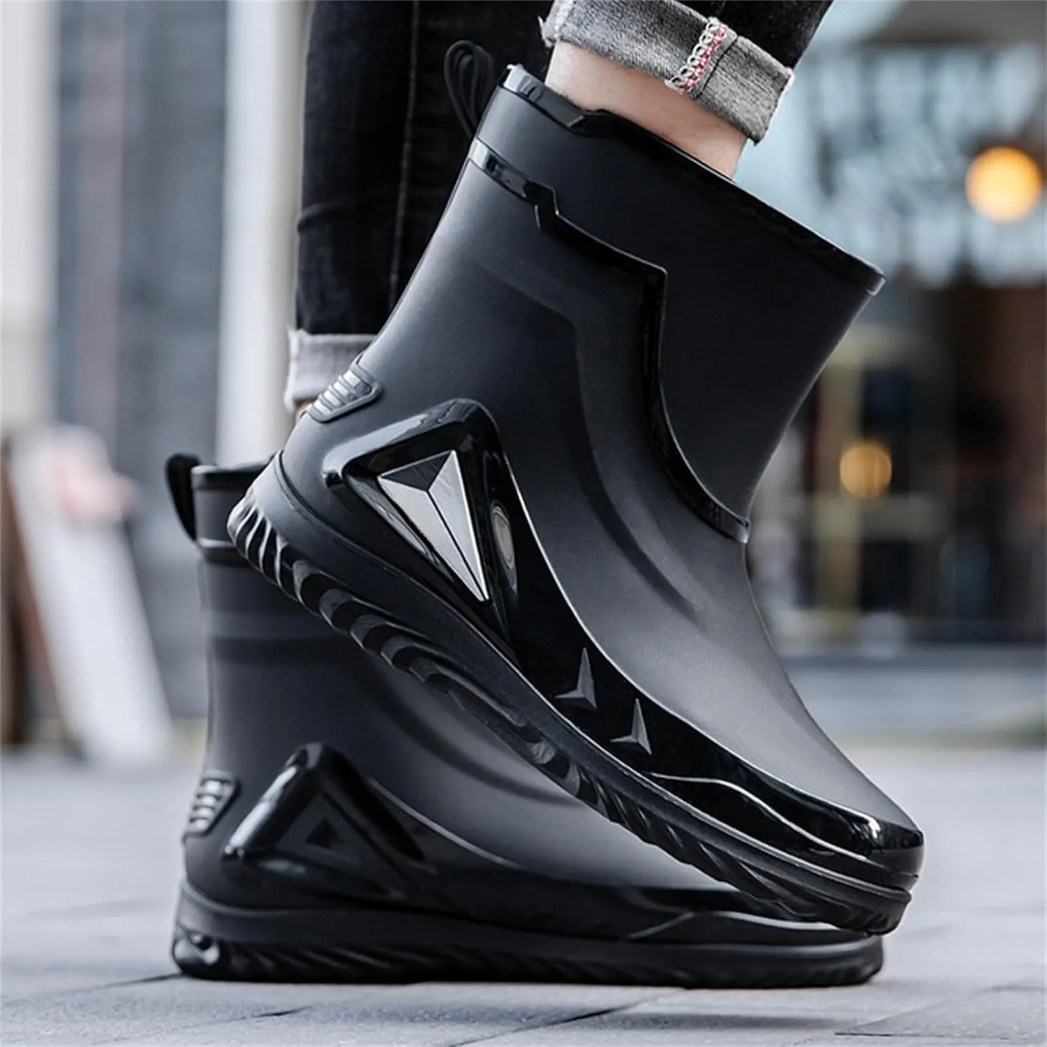 Women's Ankle Rain Boots Waterproof Rubber Deck Boots Short Garden Shoes Comfortable Non Slip Work Shoes