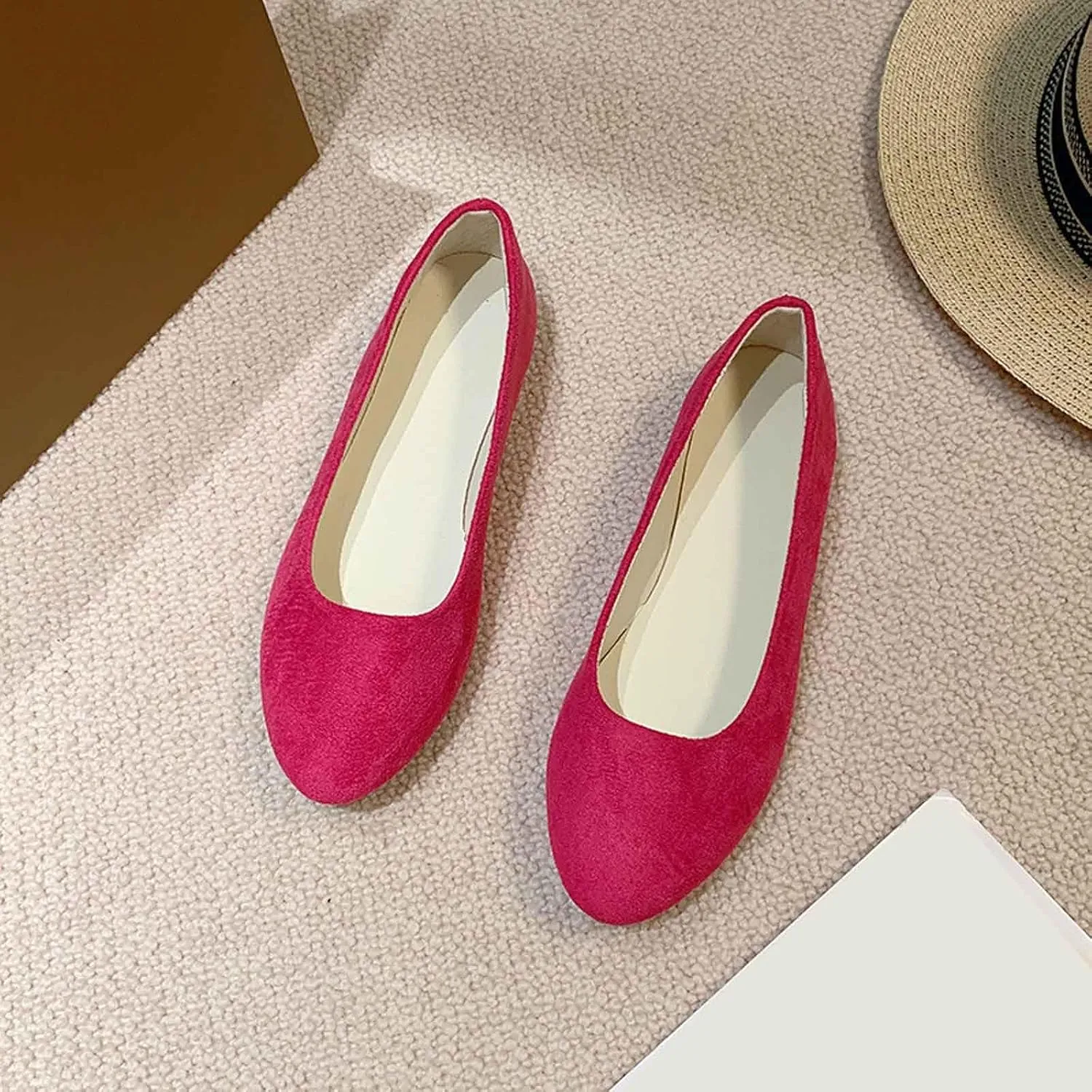 Women's Casual Slip On Shoes Comfortable Suede Footwear Versatile for Daily Wear Outfits and All Seasons Closed