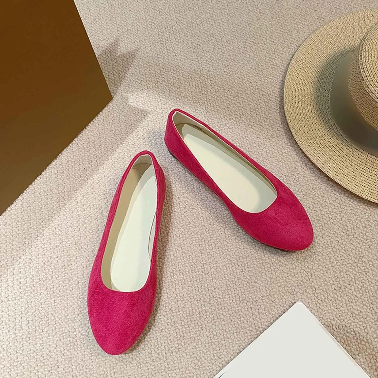 Women's Casual Slip On Shoes Comfortable Suede Footwear Versatile for Daily Wear Outfits and All Seasons Closed