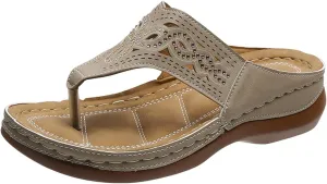 Womens Comfortable Orthopedic Sandals with Arch Support Walking Shoes Adjustable Thick Sole Summer Beach Casual Outdoor Slides Plantar Fasciitis Relief Footwear