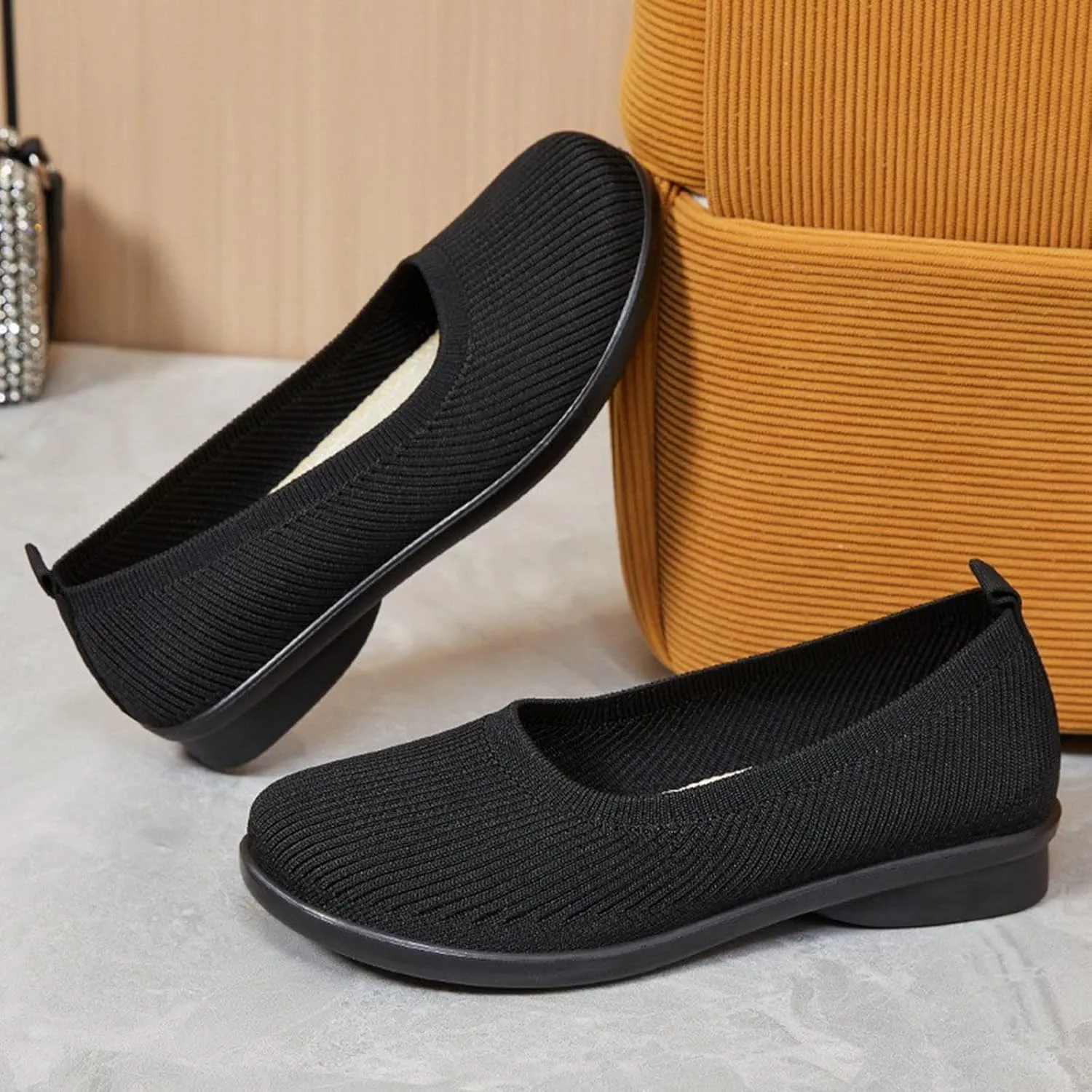 Women's Comfortable Slip On Loafers Low Heel Round Toe Casual Shoes for Daily Wear Dating Vacation Outfits with