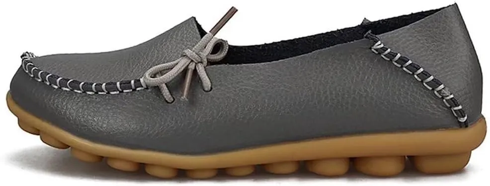 Women's Leather Slipper Loafers Flat Shoes Slip-Ons