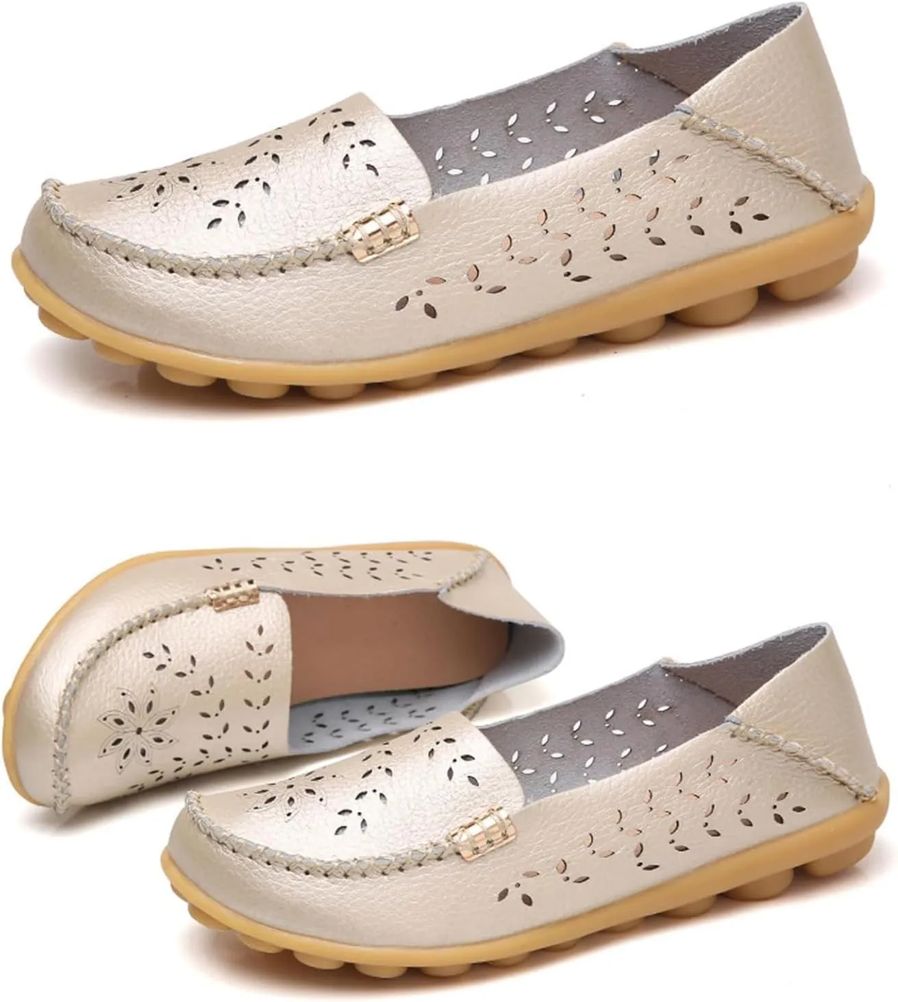 Womens Loafers Comfortable Dressy Closed Toe Sandals Wide Width Flats Slip On Moccasins Casual Driving Shoes Summer Comfort Walking Shoes Breathable Work Dressy Shoe Trending Sandals for Women