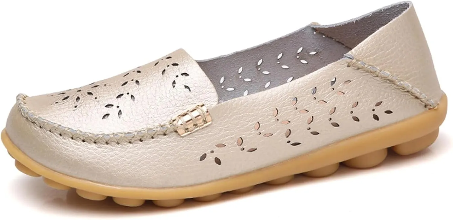 Womens Loafers Comfortable Dressy Closed Toe Sandals Wide Width Flats Slip On Moccasins Casual Driving Shoes Summer Comfort Walking Shoes Breathable Work Dressy Shoe Trending Sandals for Women