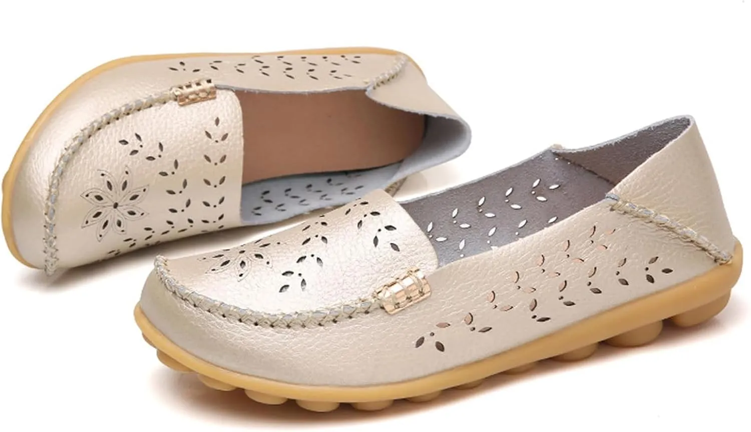 Womens Loafers Comfortable Dressy Closed Toe Sandals Wide Width Flats Slip On Moccasins Casual Driving Shoes Summer Comfort Walking Shoes Breathable Work Dressy Shoe Trending Sandals for Women