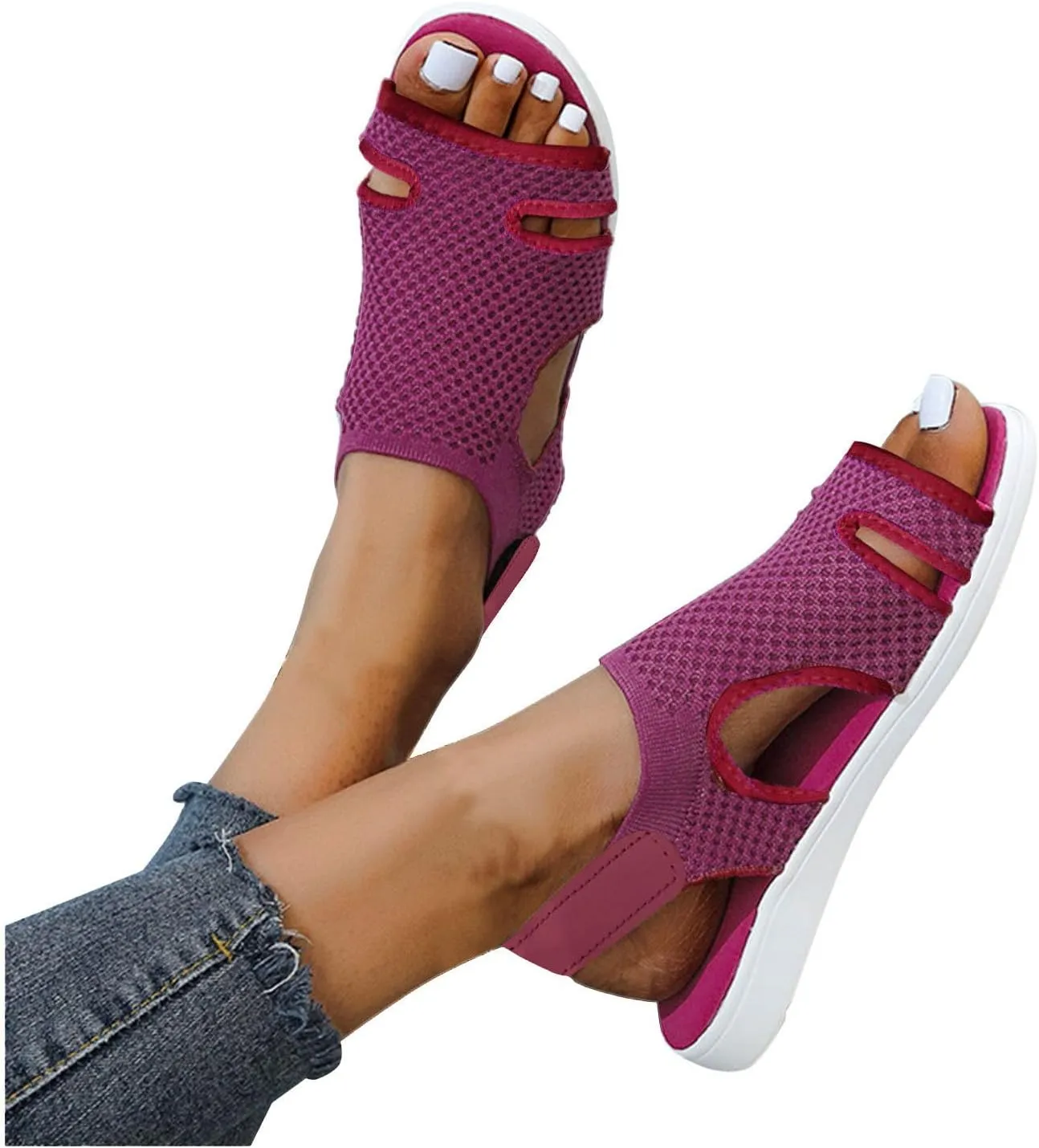 Womens Orthopedic Mesh Slides Breathable Design Summer Casual Sandals Arch Support Comfortable Beach Walking Quick Dry Sport Shoes Orthopedic Shoes for Women