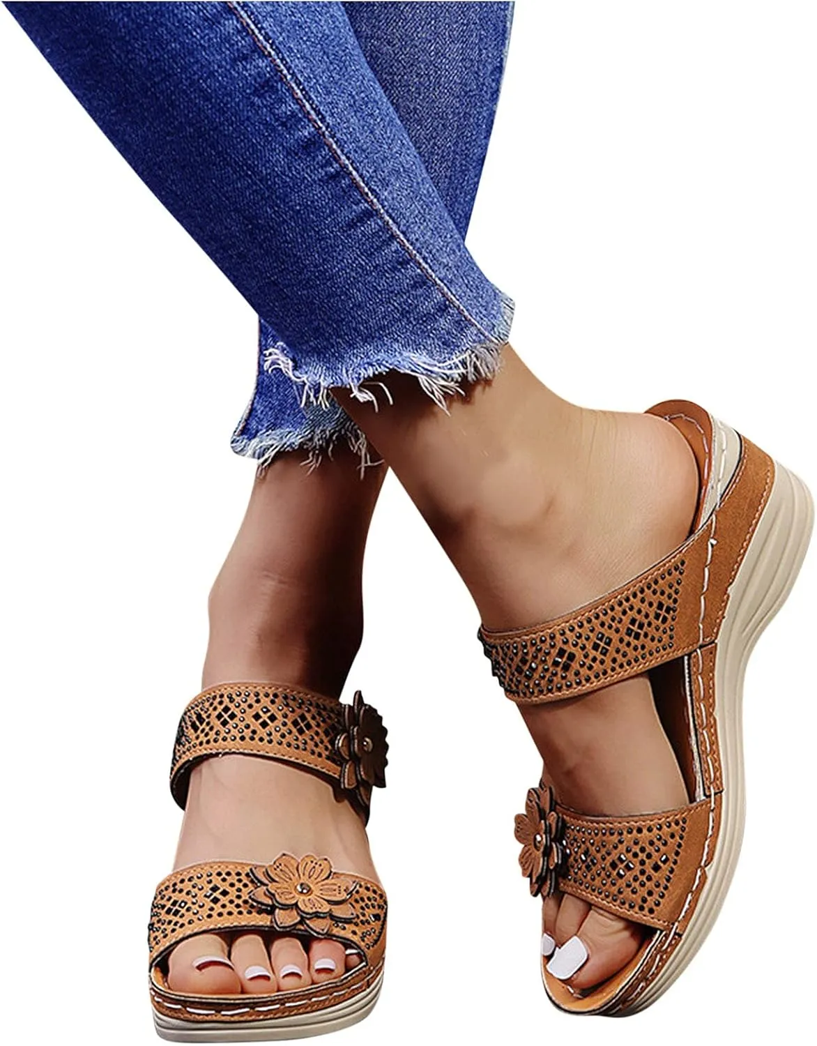 Womens Orthopedic Walking Sandals Orthopedic Women's Wide Width Sandals Woman Arch Support Sandals Orthopedic Dressy Sandals for Plantar Fasciitis for Women Orthopedic Walking Sandals for Wide Feet