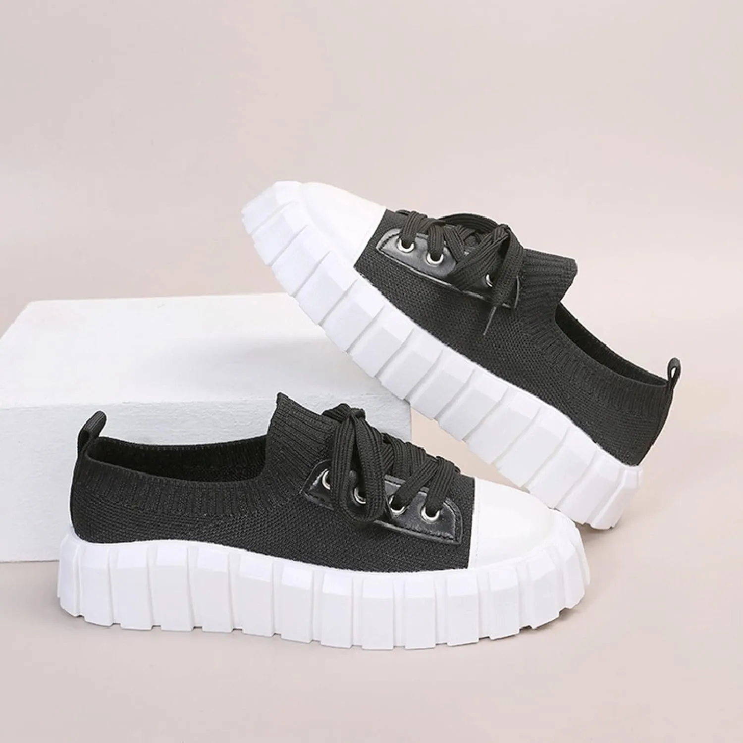 Womens Platform Sneakers White Tennis Shoes Casual Low Top Fashion Sneaker Hiking Workout Sports Gym Footwear