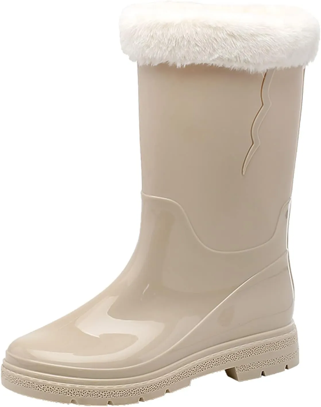 Womens Rain Boots Mens Snow Boots Waterproof Insulated Non-Slip Mid-Calf Boots Slip On Fishing Boots For Men