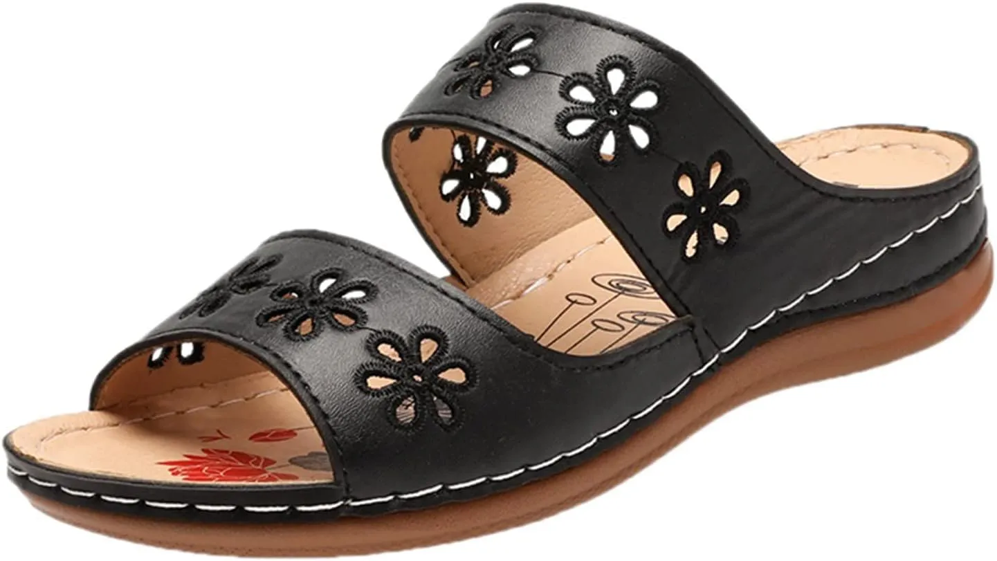 Womens Recovery Sandals Orthopedic with Arch Support Adjustable Straps Comfortable Walking Shoes Thick Cushion Summer Beach Casual Outdoor Plantar Fasciitis Relief