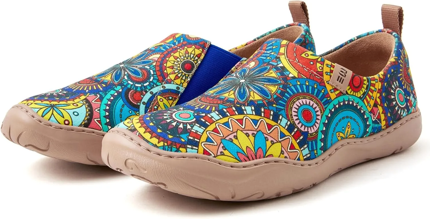 Womens Shoes Casual Loafers Art Painted Sneakers Canvas Slip-On Shoes