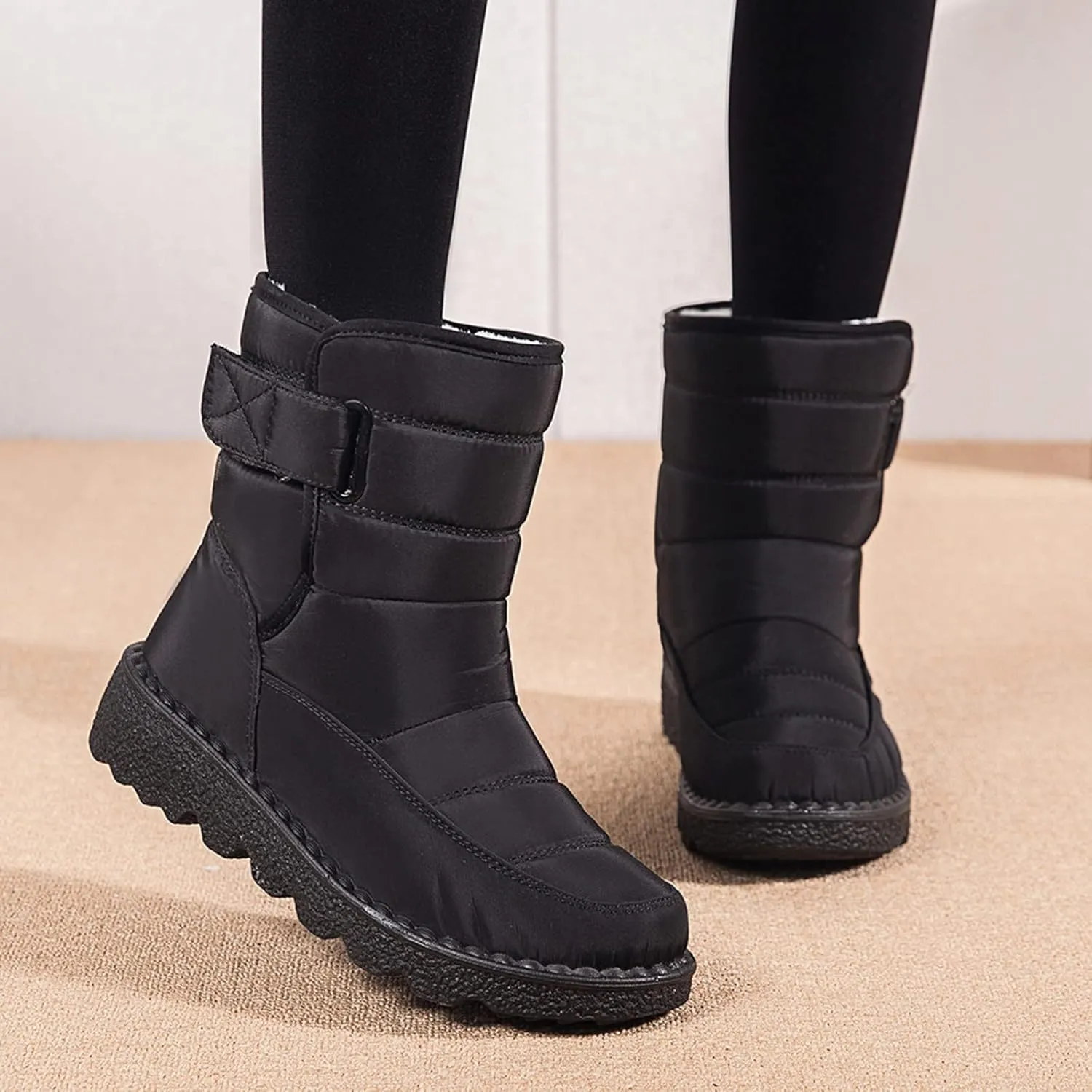 Womens Snow Boots Warm Fur Lined Winter Boots Waterproof Non Slip Ankle Boot Comfortable Walking Shoes for Women