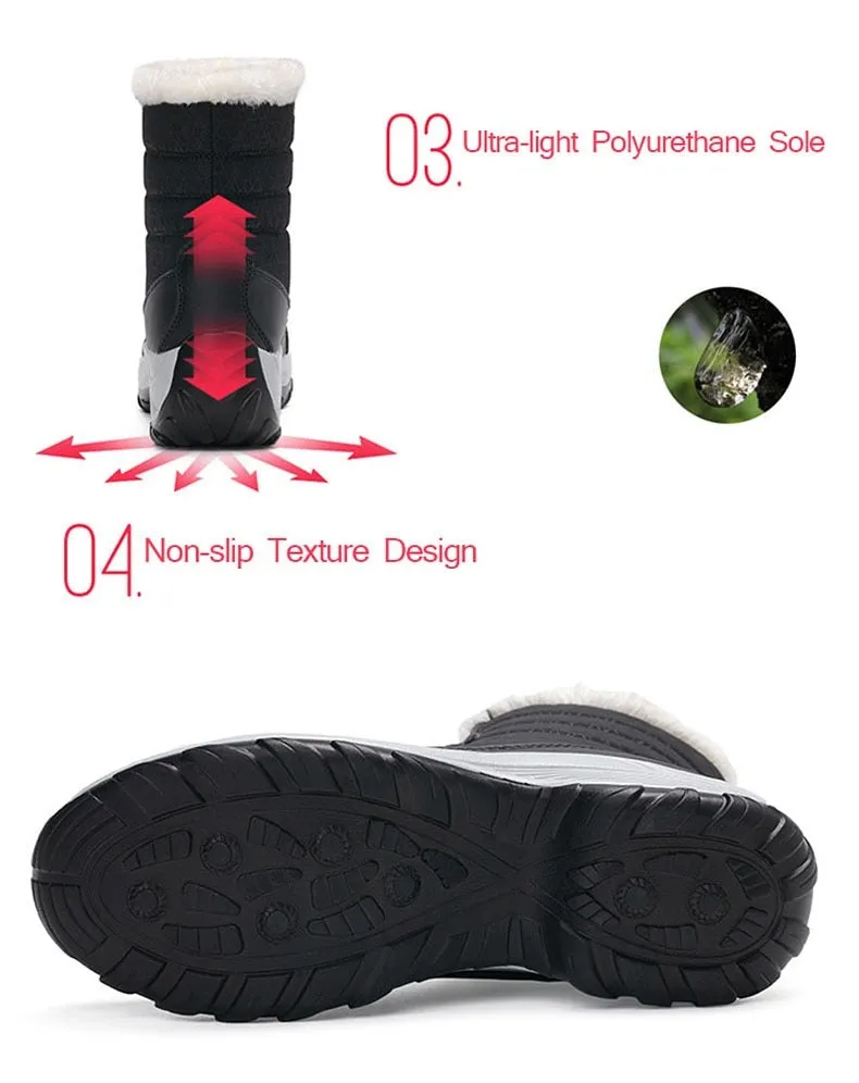 Women's Waterproof Non-Slip Texture Design Snow Shoes