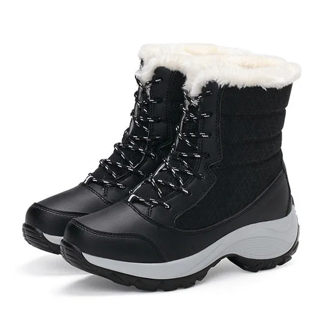 Women's Waterproof Non-Slip Texture Design Snow Shoes